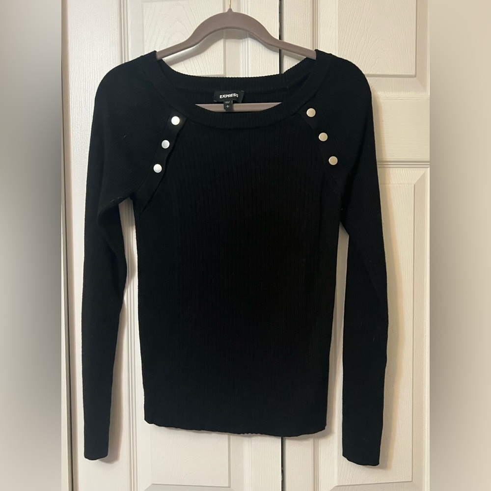 Express long sleeve ribbed sweater shirt